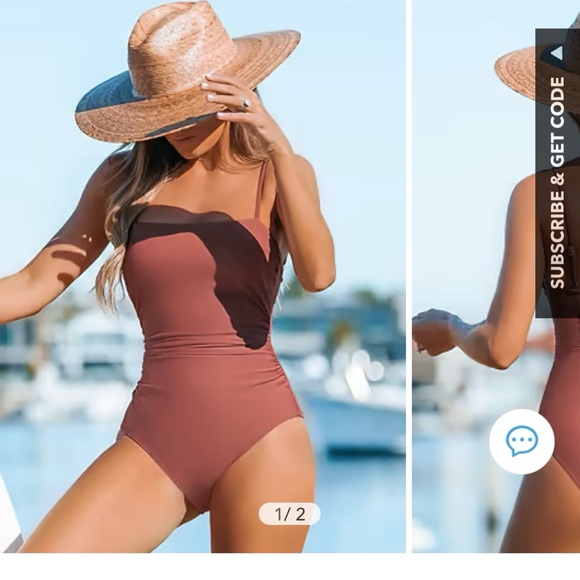 Lot of 2 NWT Cupshe Swimsuits One Piece Cut Out Womens Medium - Picture 8 of 10